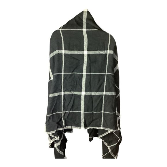 Banana Republic Womens Black & White Plaid Rectangular Wrap Scarf Shawl Acrylic - Picture 10 of 13